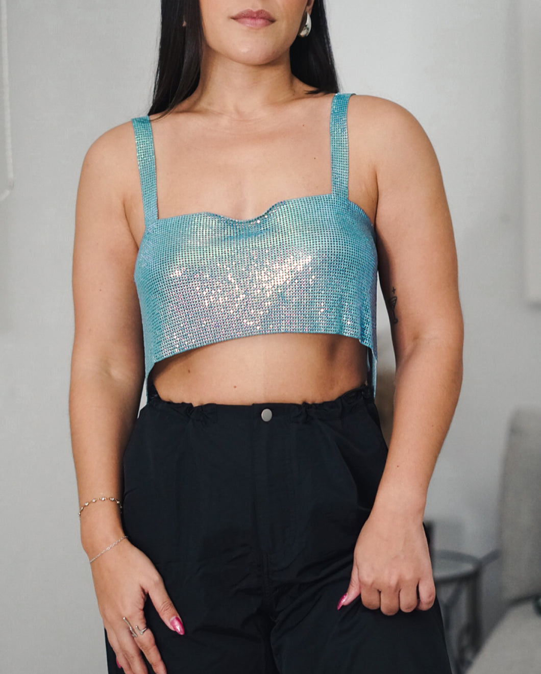 Blue sparkle top